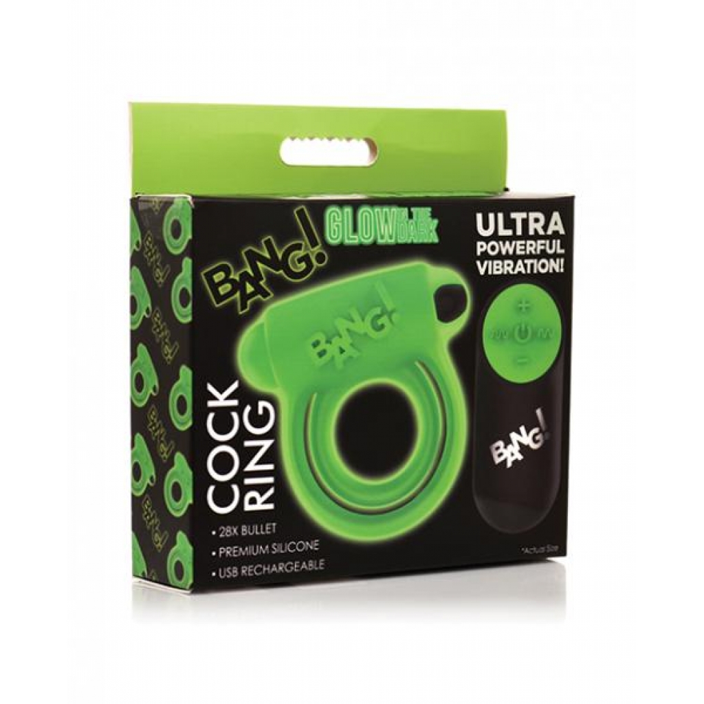 Bang! Glow In The Dark - 28x Remote Controlled Cock Ring