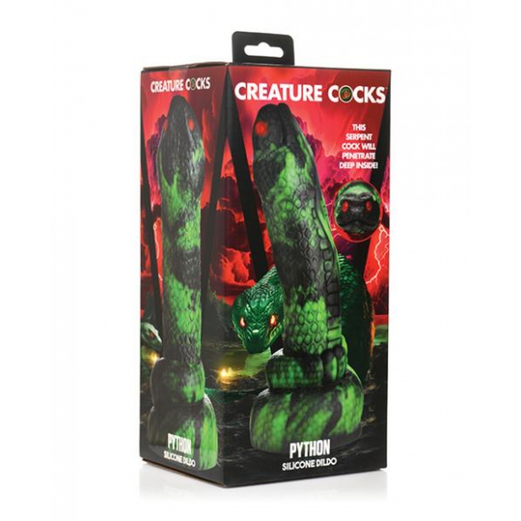 Creature Cocks Python Silicone Dildo - Black/Green