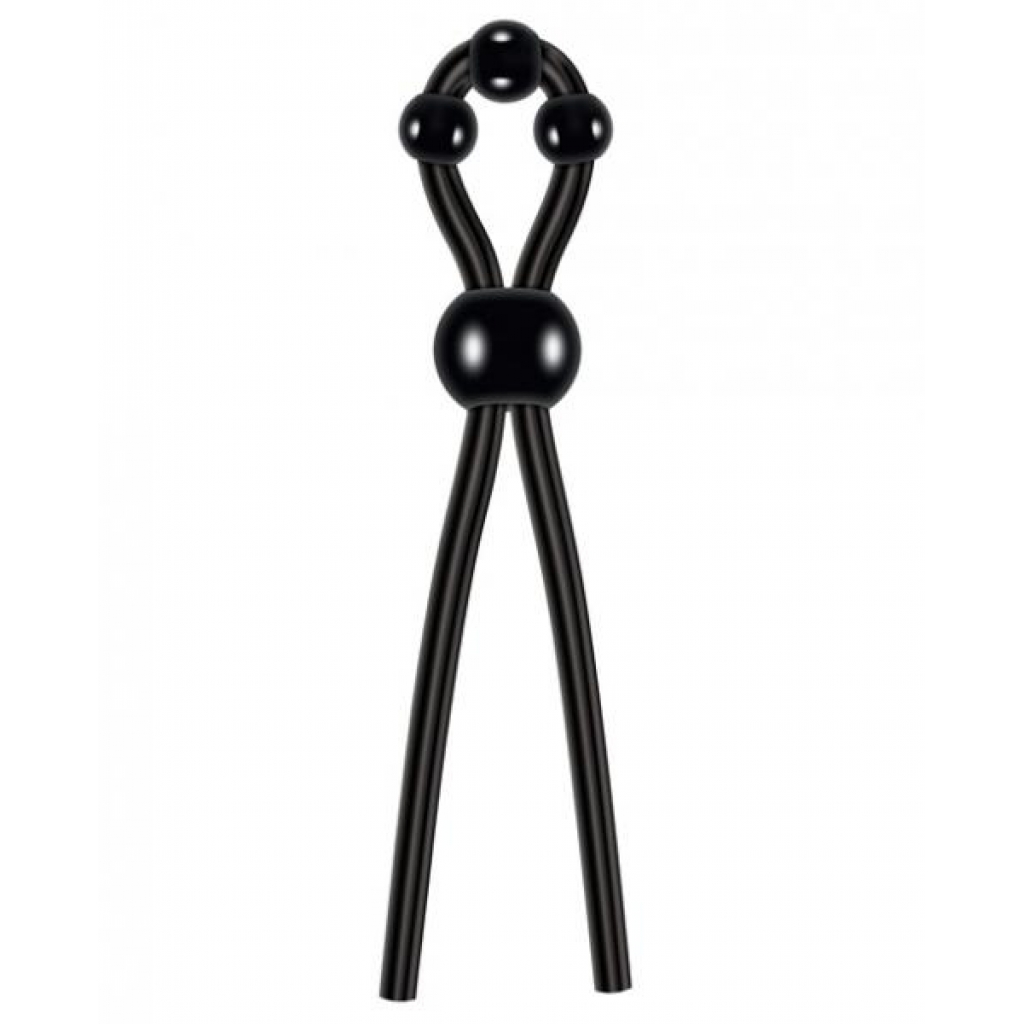 Ultimate Silicone Lasso Cock Ring - Black, Enhanced Performance