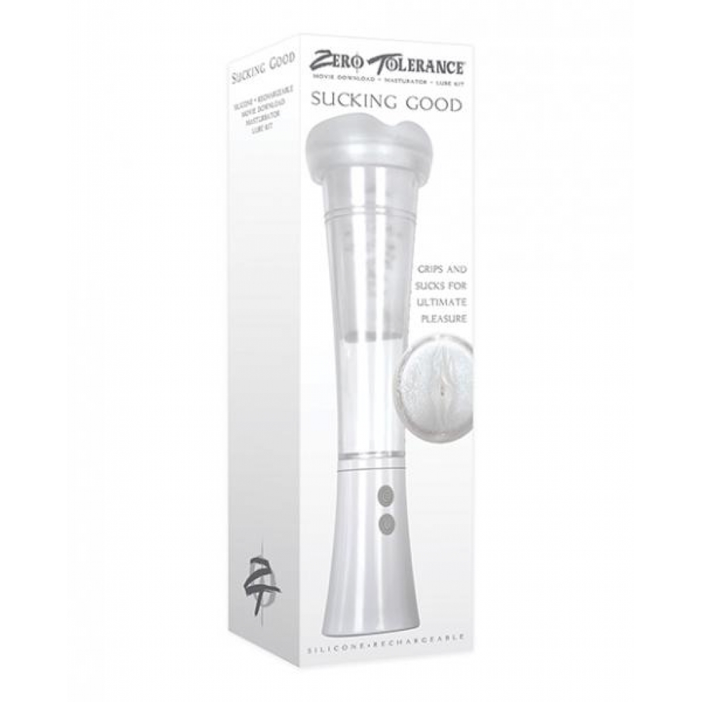 Zero Tolerance Sucking Good Rechargeable Vibrating Pump - White/Clear