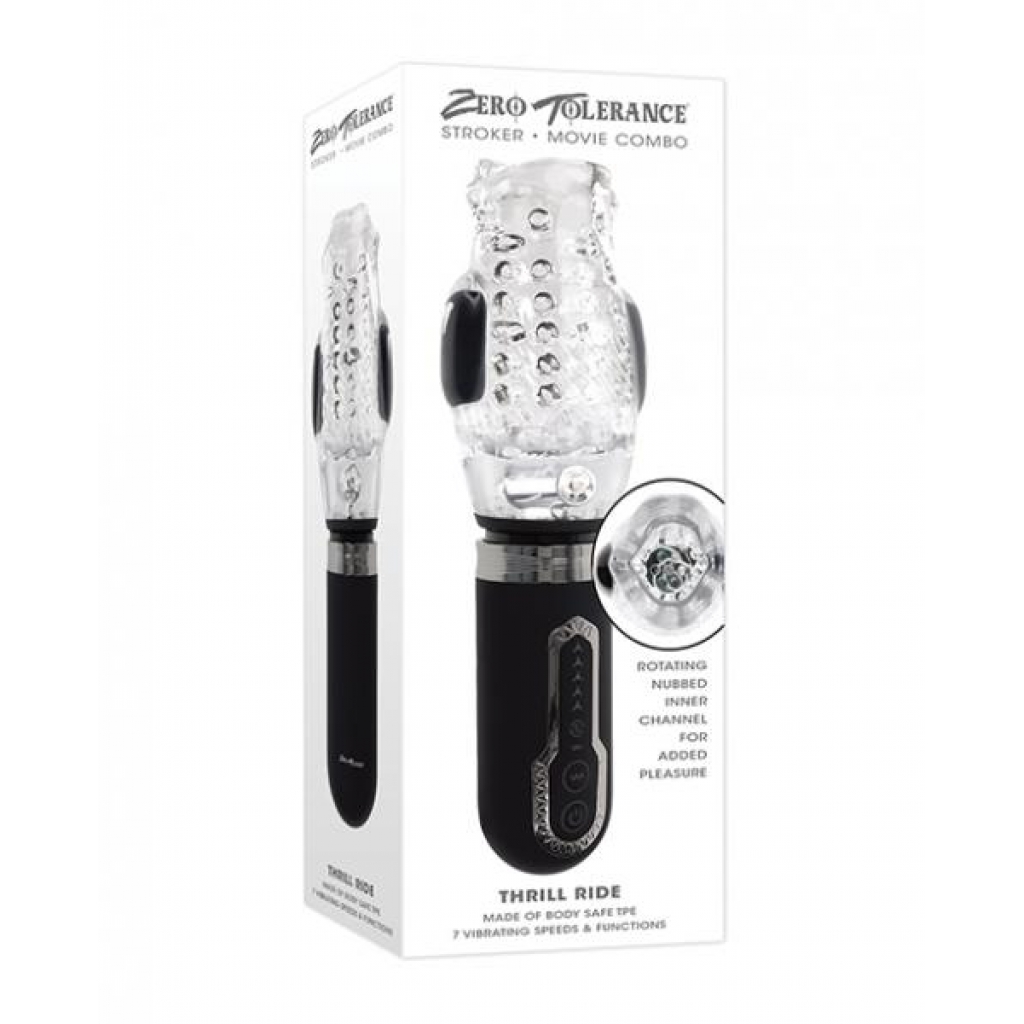 Zero Tolerance Thrill Ride Rechargeable Stroker - Black/Clear