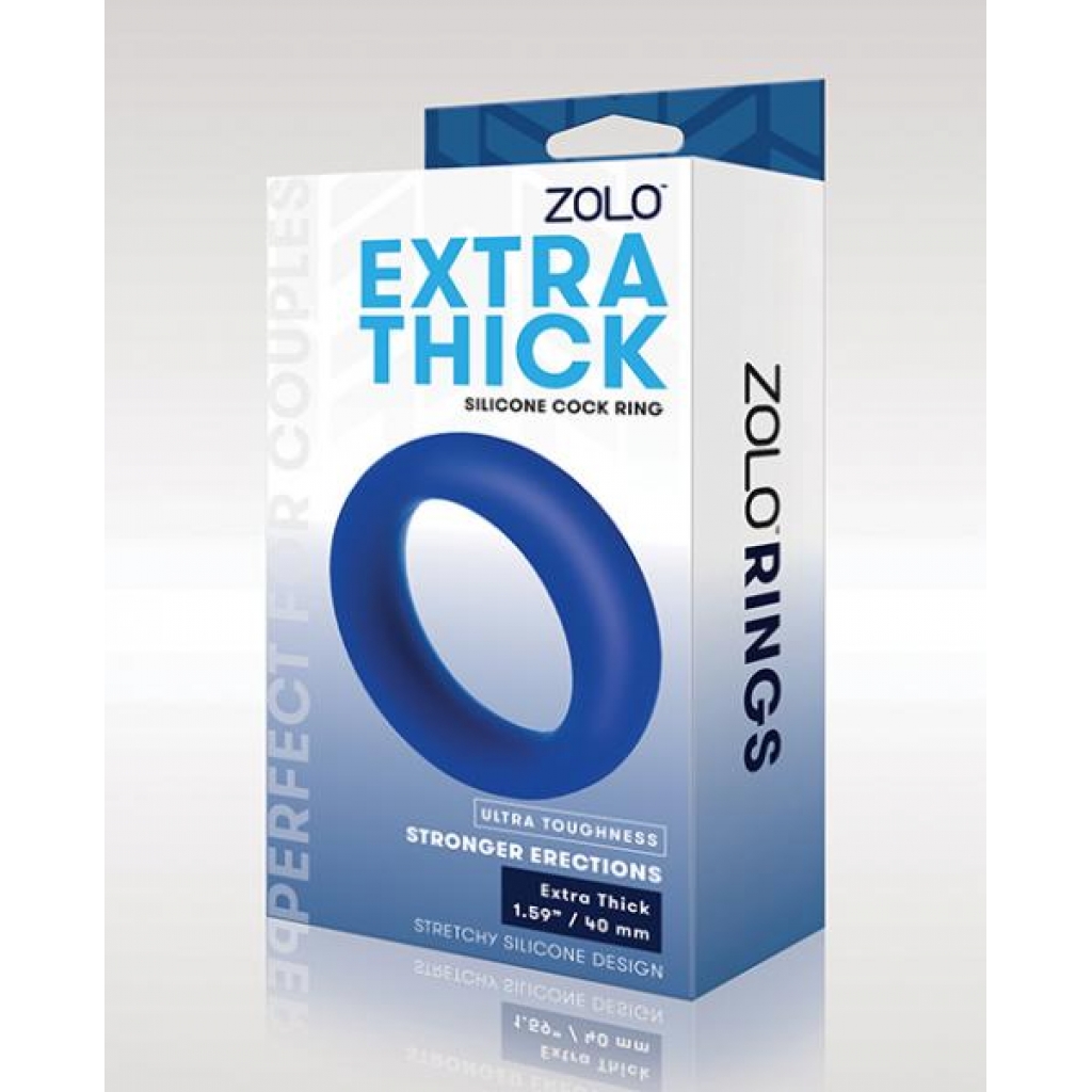 Zolo Extra Thick Silicone Cock Ring - Blue