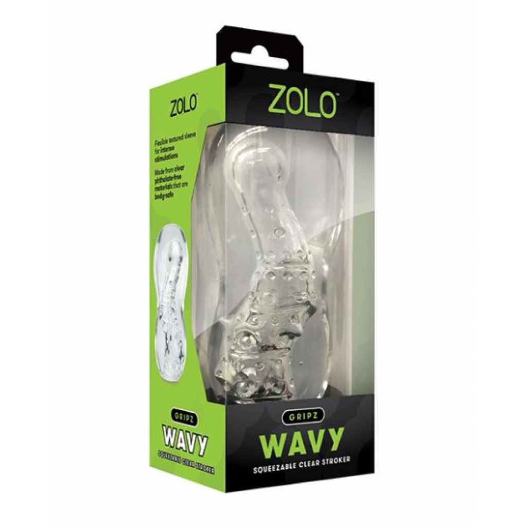 Zolo Gripz Wavy Stroker - Clear Pleasure Device