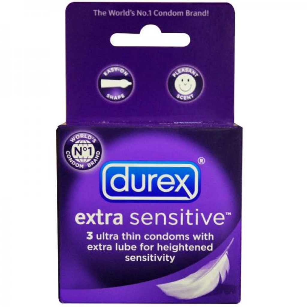 Durex Extra Sensative Lubricated Condoms (3 Pack) - Paradise Marketing