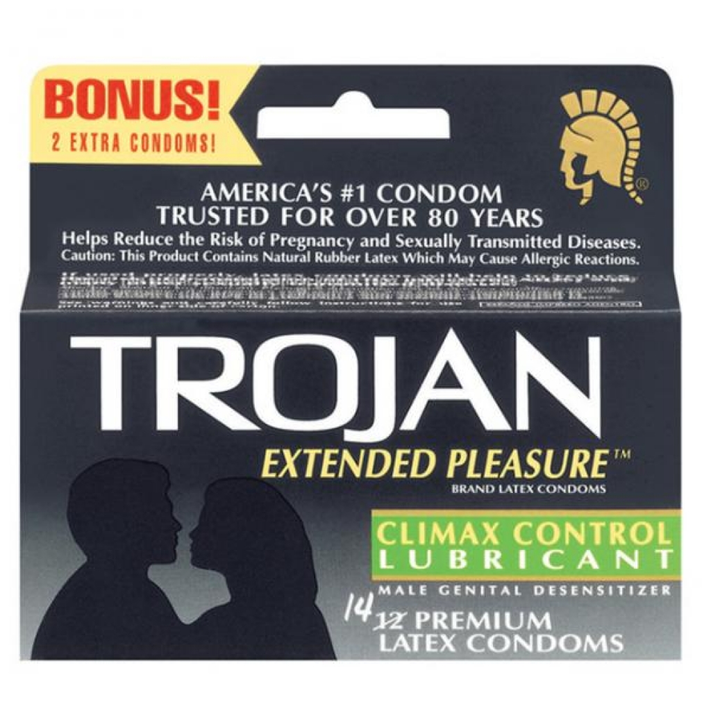 Trojan Extended Pleasure Condoms With Climax Control Lubricant - Paradise Marketing