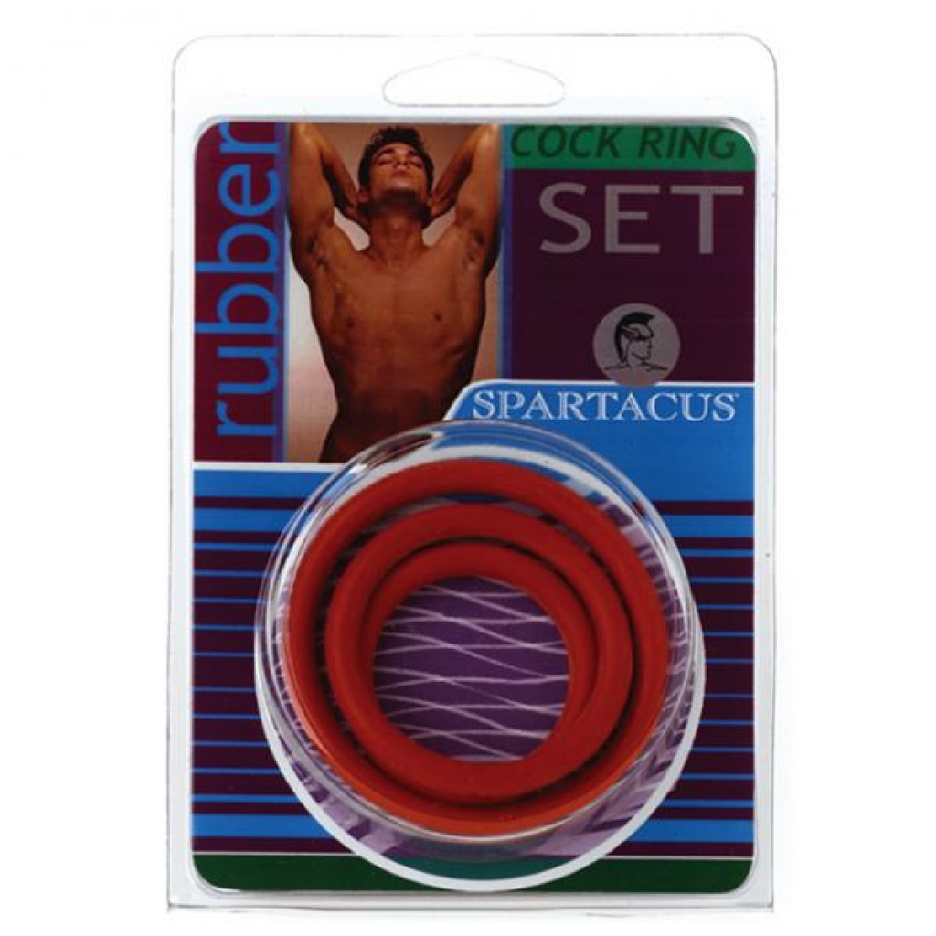 Spartacus Cock Ring Set (3 Rubberrings/blue) - Spartacus