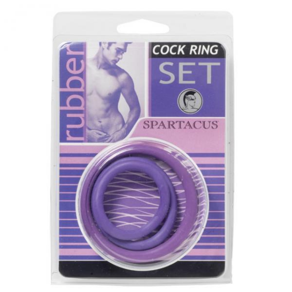 Spartacus Cock Ring Set - Purple - 3 Rings