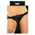 Vibrating Velvet Harness Strap On Harness Black - Sportsheets