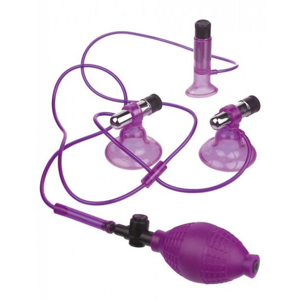 Fetish Fantasy Vibrating Triple Suckers - Purple Delight