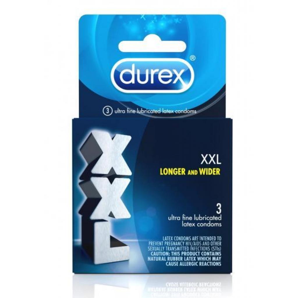 Durex XXL Lubricated Latex Condoms - 3 Pack, Extra Large Pleasure