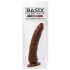 Basix Rubber 7 inches Slim Dong With Suction Cup Brown - Pipedream