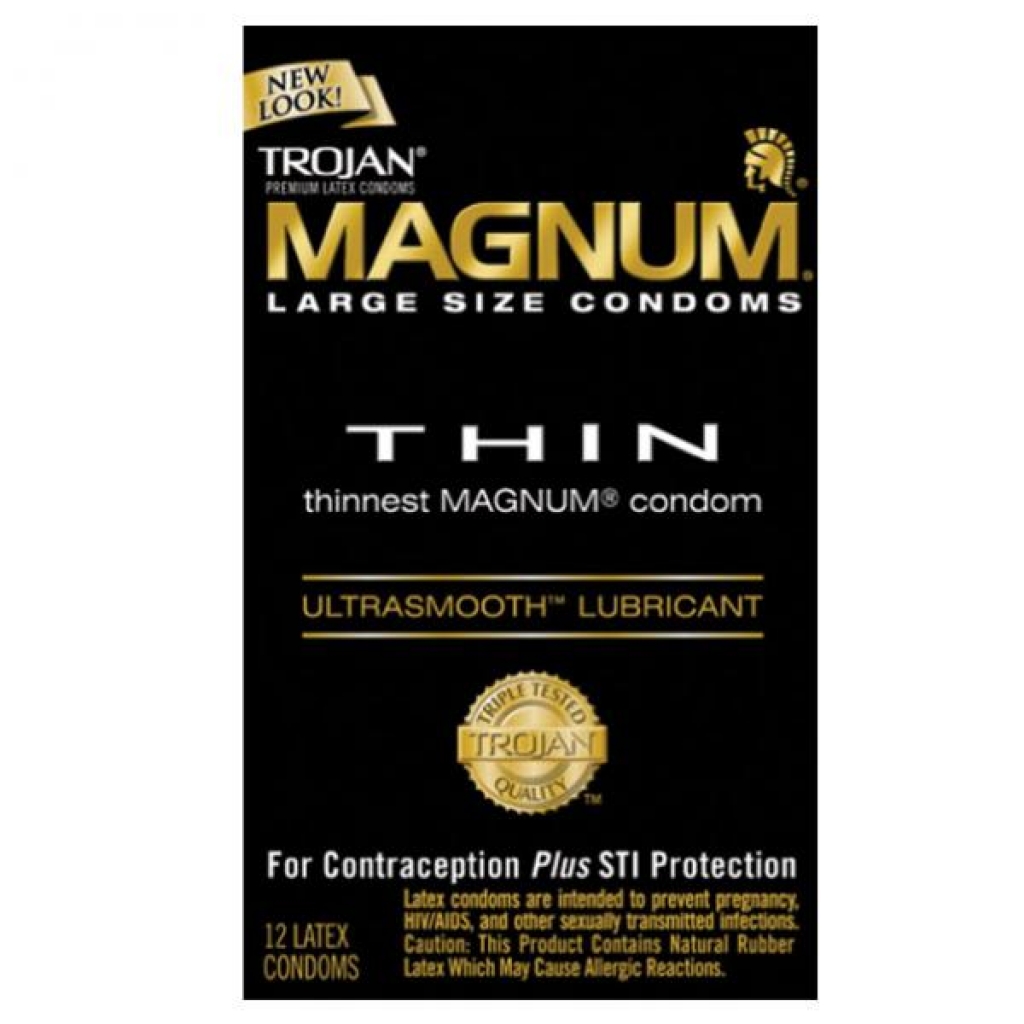 Trojan Magnum Thin Large Size Condoms With Ultrasmooth Lubricant - Paradise Marketing