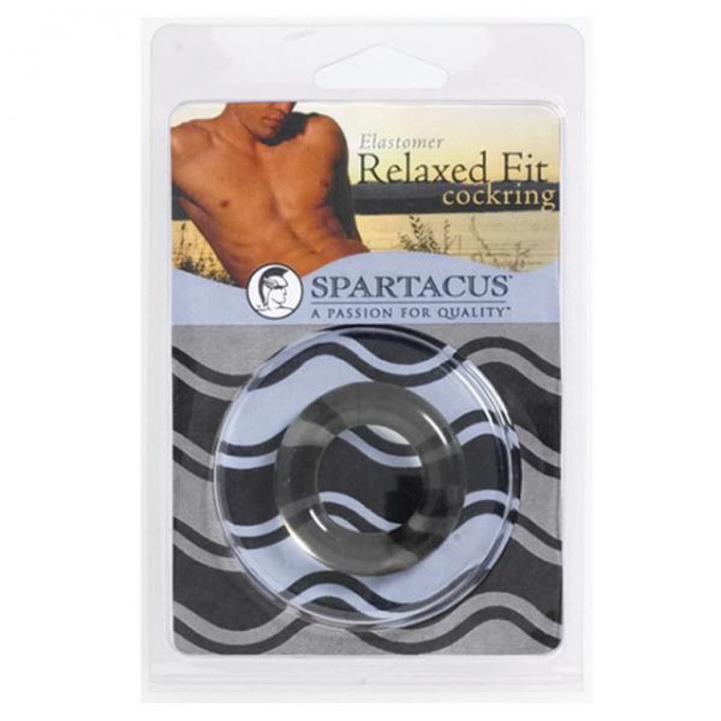 Relaxed Fit Elastomer Cock Ring (black) - Spartacus