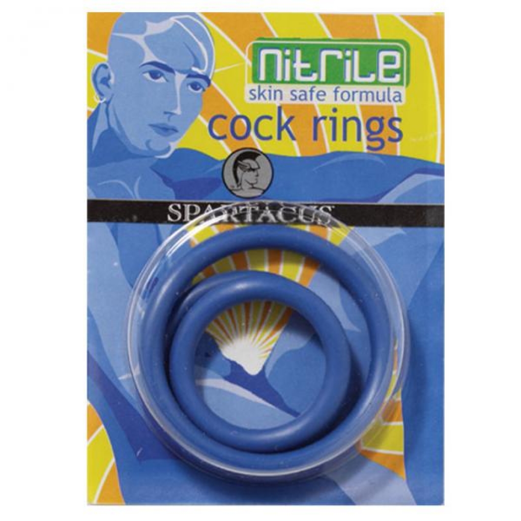 Nitrile Cock Ring Set (blue/3) - Spartacus