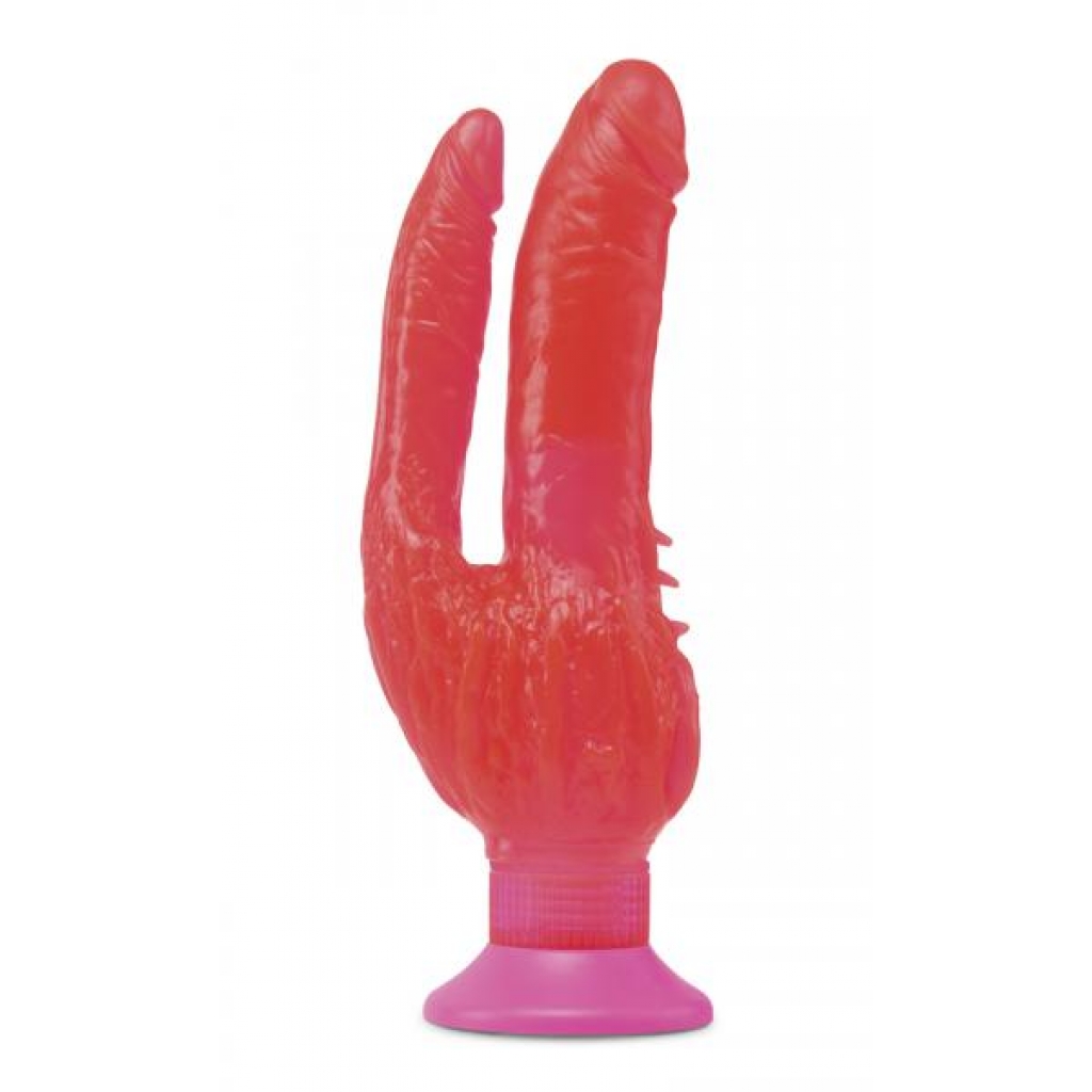 Waterproof Wall Bangers Double Penetrator - Pink Suction Cup