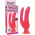 Waterproof Wall Bangers Double Penetrator - Pink Suction Cup