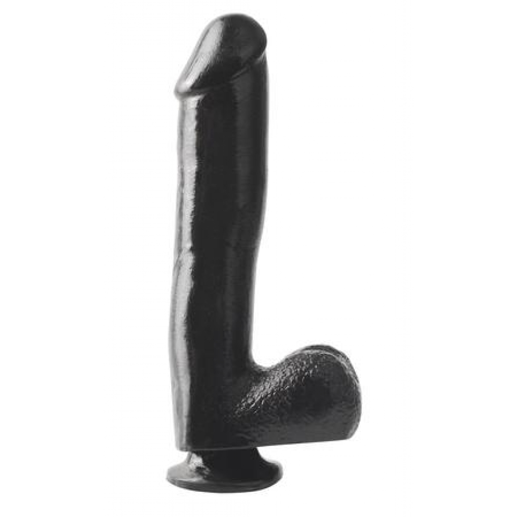 Basix Rubber 10in. Dong With Suction Cup Black - Pipedream