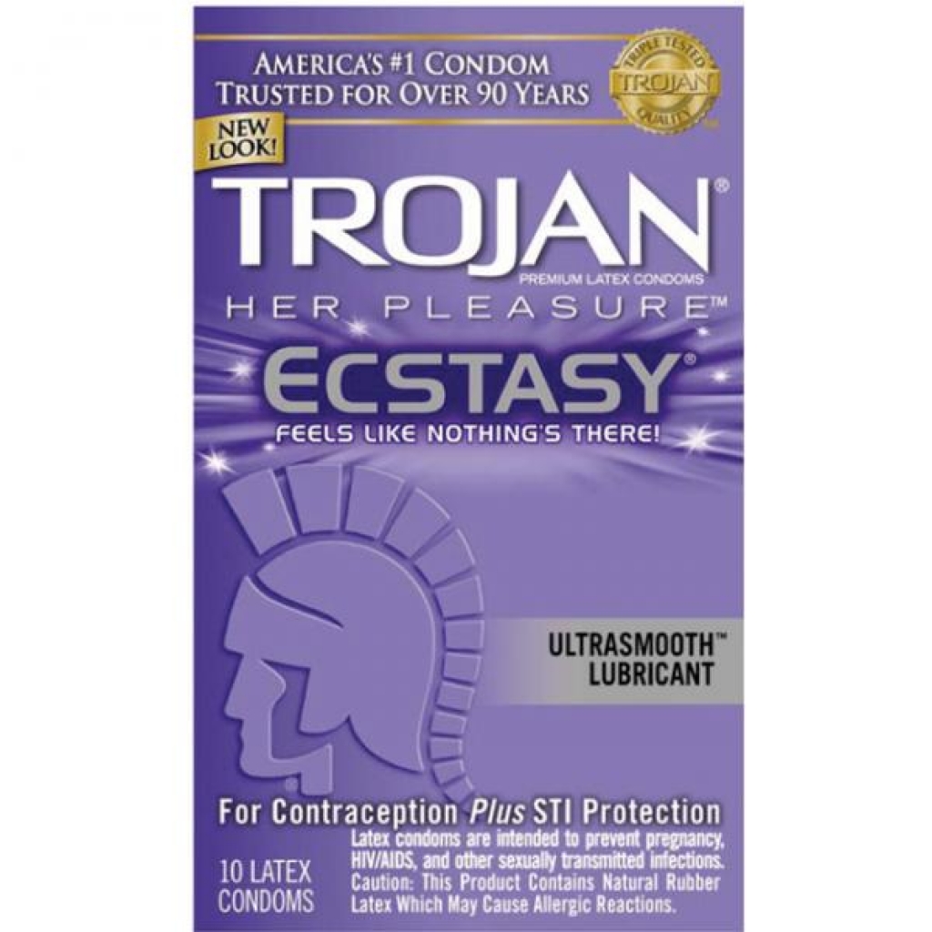 Trojan Ecstasy Her Pleasure Condoms With Ultrasmooth Lubricant - Paradise Marketing