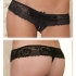 Rene Rofe Crotchless Lace Boyshorts - Black - M/L