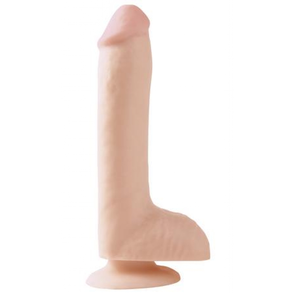 Basix Rubber 8 inches Dong With Suction Cup Beige  - Pipedream