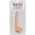 Basix Rubber 8 inches Dong With Suction Cup Beige  - Pipedream