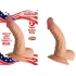 All American Whopper 5-Inch Curved Dong with Balls - Beige