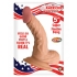 All American Whopper 5-Inch Curved Dong with Balls - Beige