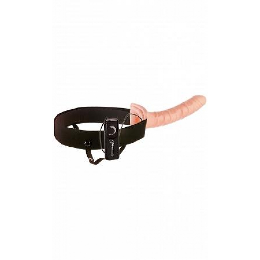 10in Vibrating Hollow Strap On - Beige - Pipedream