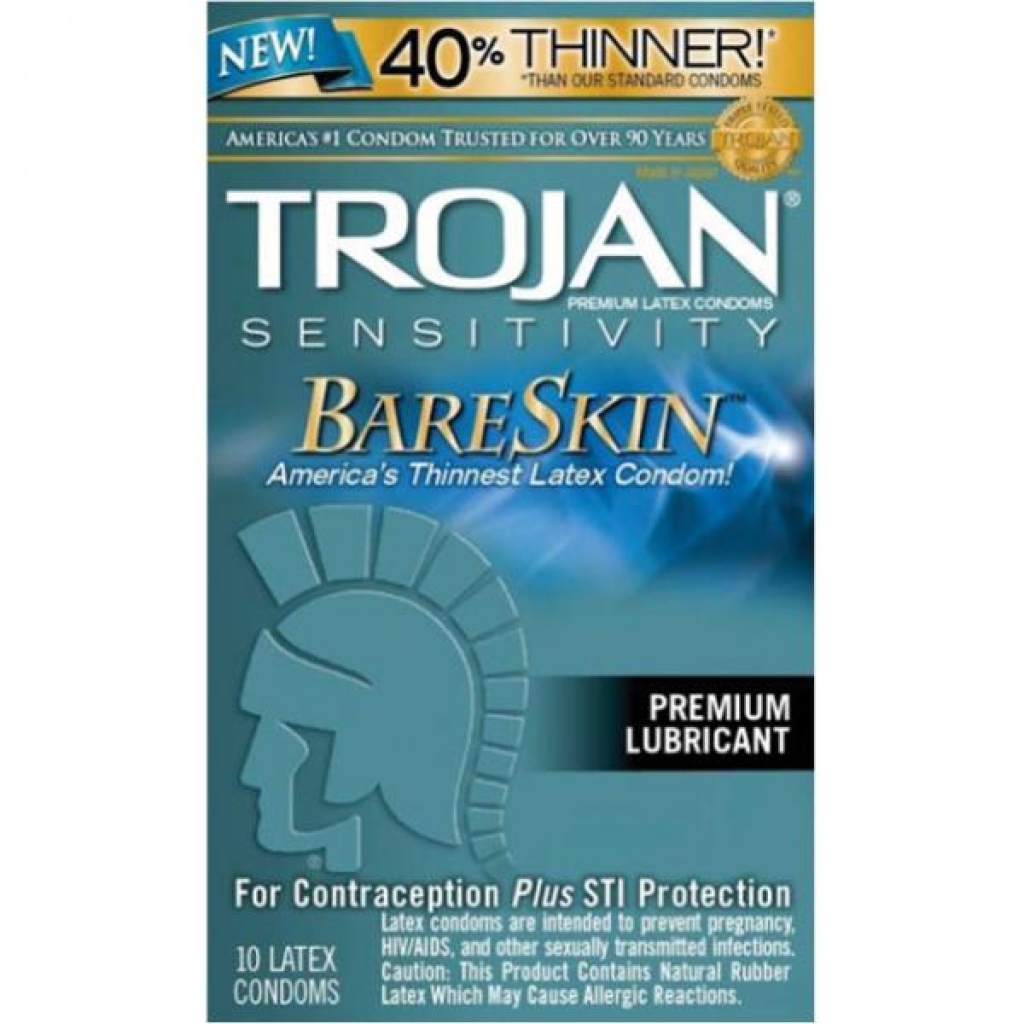 Trojan Bare Skin Lubricated Condoms (10) - Paradise Marketing