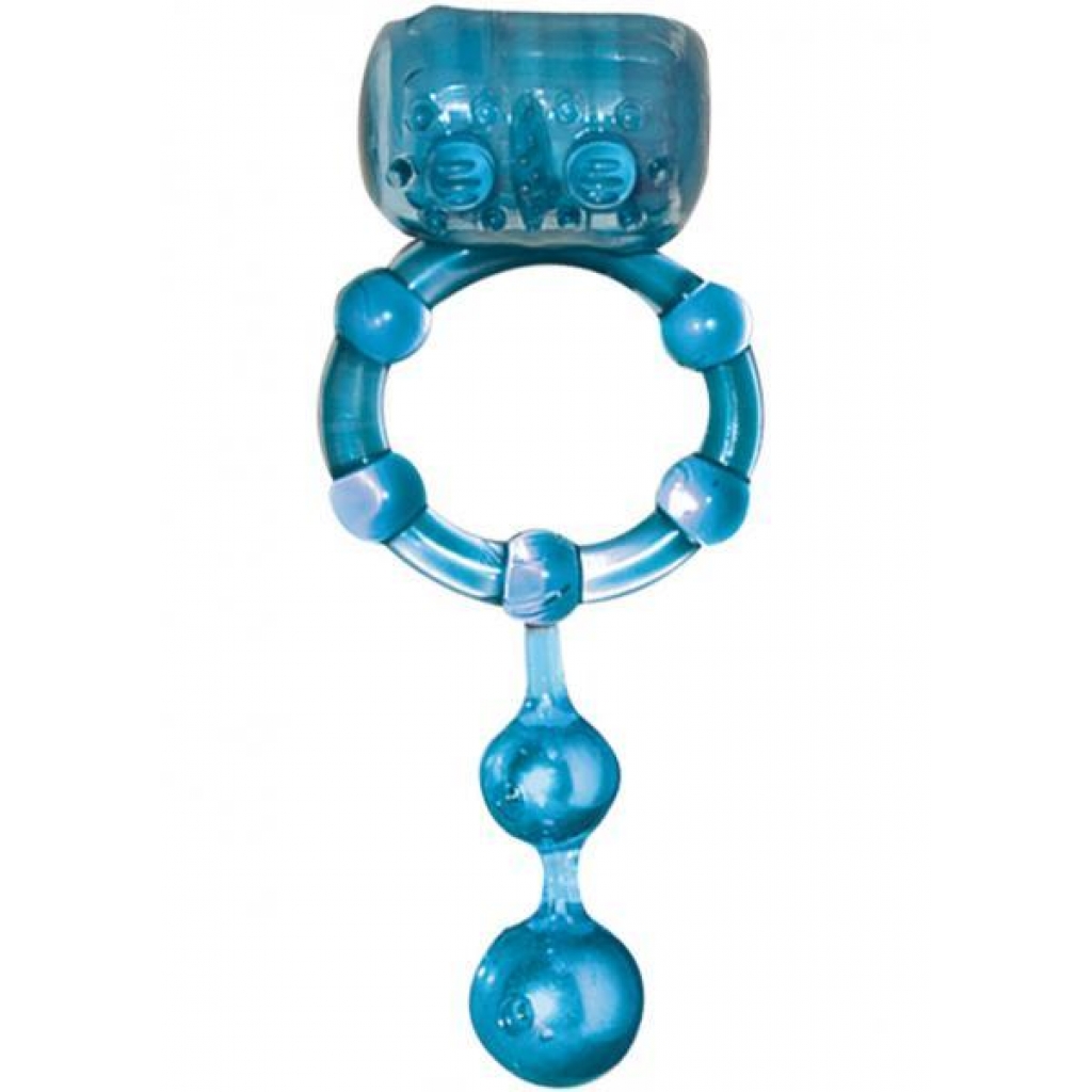 Macho Ultra Erection Keeper Vibrating Cock Ring - Blue