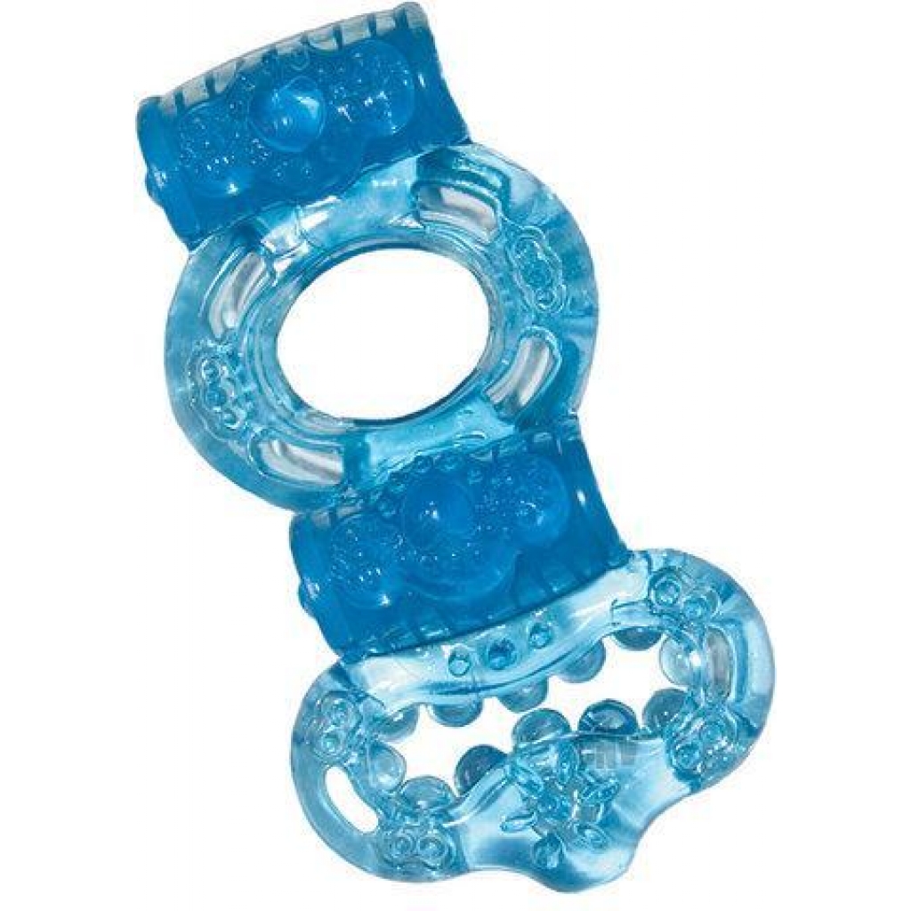 Double Power Cock and Ball Ring Blue - Nasstoys