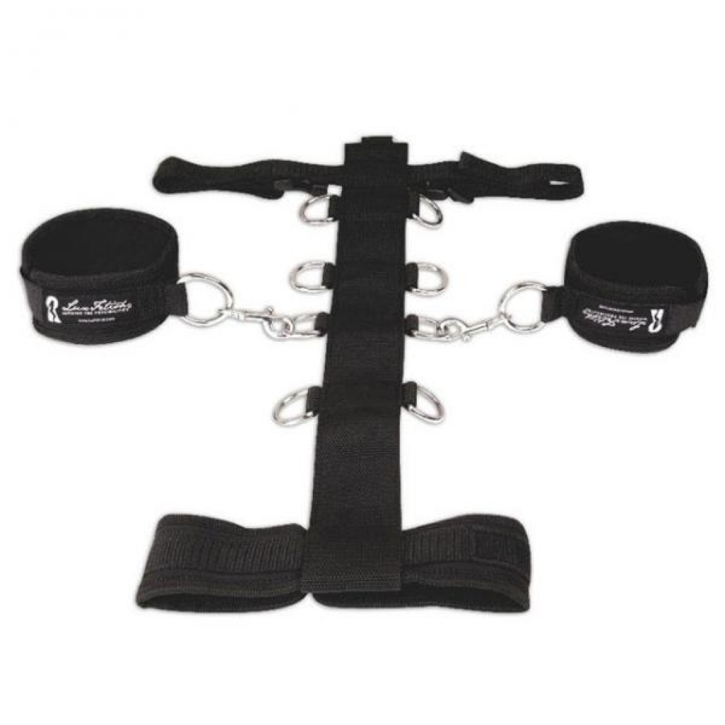 Lux Fetish Adjustable Neck & Wristraint Set Black - Electric Eel