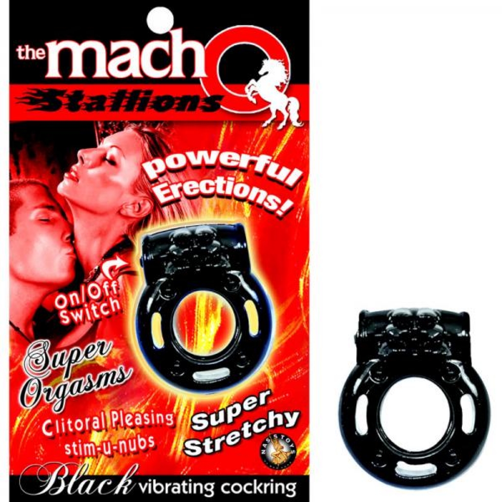 The Macho Stallions Vibrating Cock Ring (black) - Nasstoys