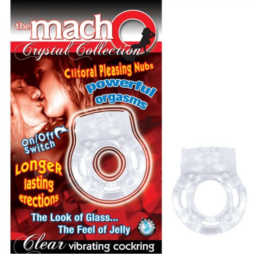 The Macho Crystal Collection Vibrating Cock Ring (clear) - Nasstoys