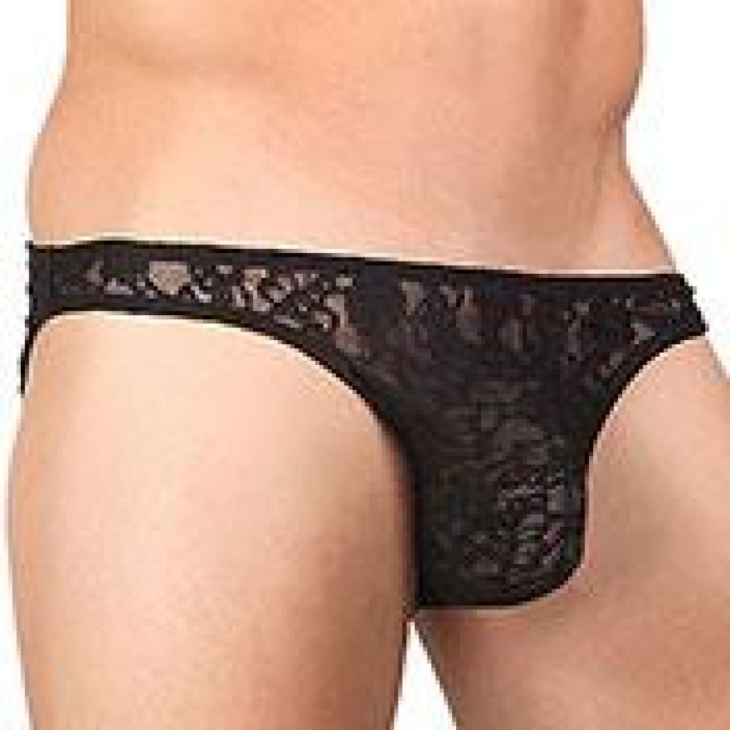 Male Power Lace Wonder Bikini Black Medium - Male Power