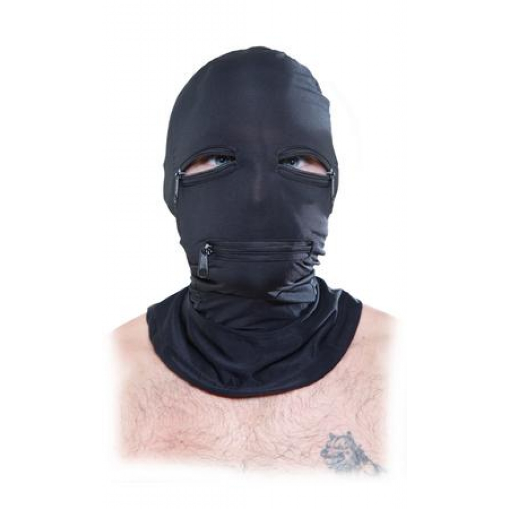 Fetish Fantasy Black Zipper Face Hood O/S - Pipedream