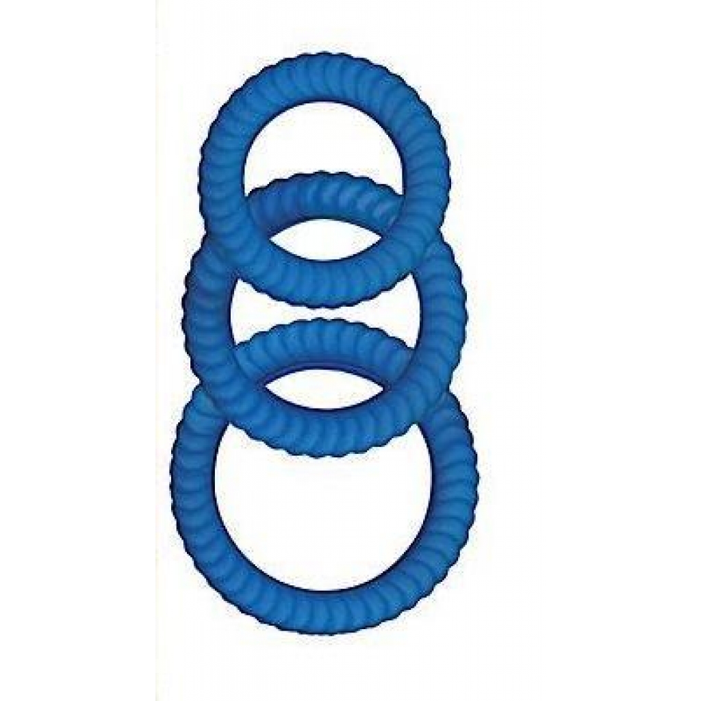 Ram Ultra Silicone Cocksweller C Rings Blue  - Nasstoys