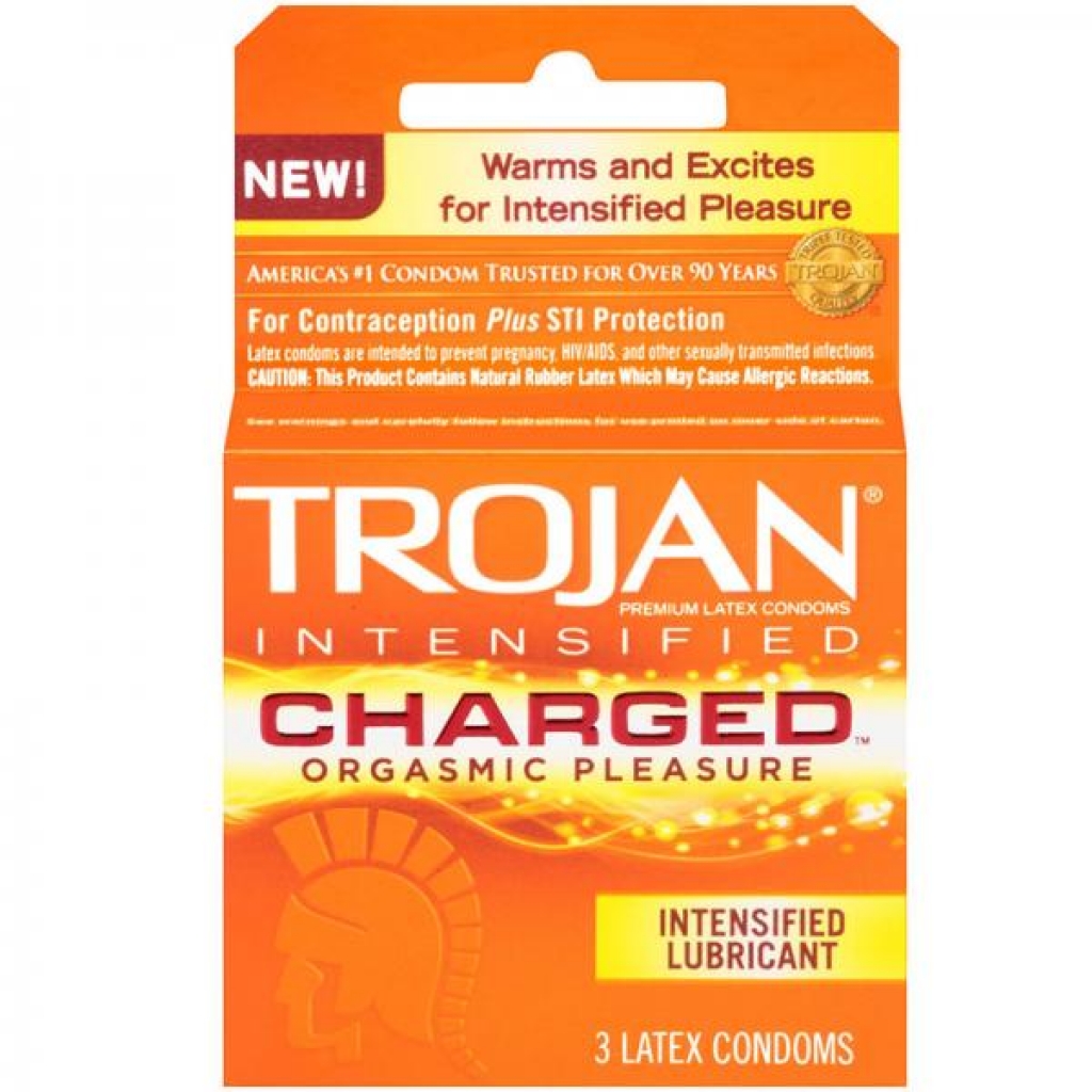 Trojan Charged W/intensified Lubricant Condoms (3 Pack) - Paradise Marketing