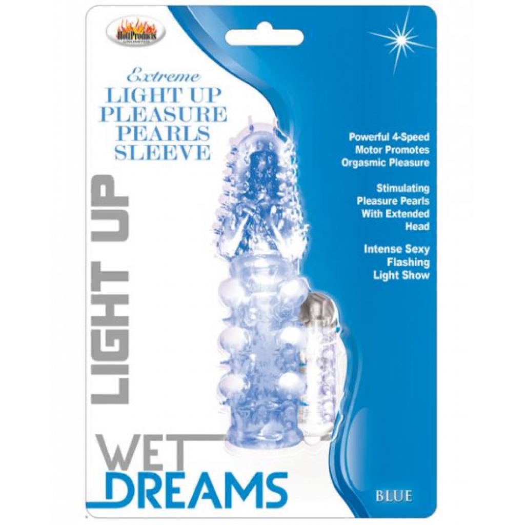 Light Up Extreme Pleasure Pearls Sleeve Blue