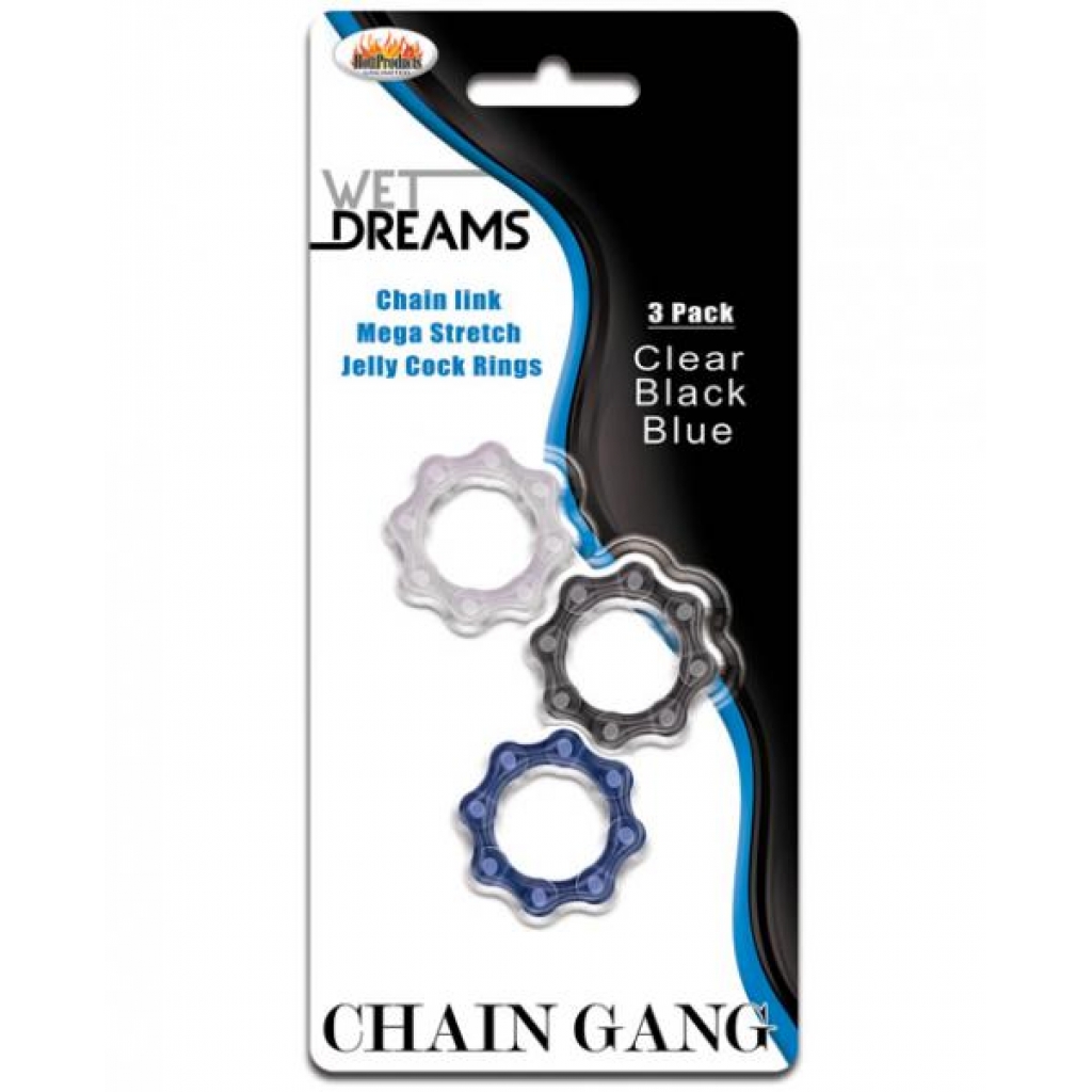 Chain Gang Cock Rings Assorted 3 Pack