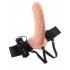 Vibrating Hollow Strap-On - 8 Inch - Beige