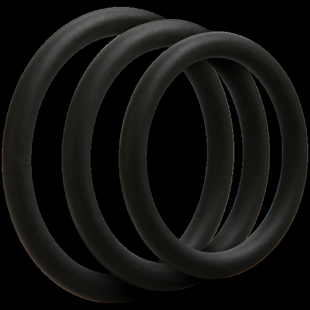 Optimale 3 Silicone C-Ring Set Thin Black - Doc Johnson