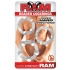 Ram Beaded Cock Rings Clear Pack of 3 - Nasstoys