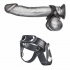 C & B Gear V-Style Cock Ring with Ball Divider - Black