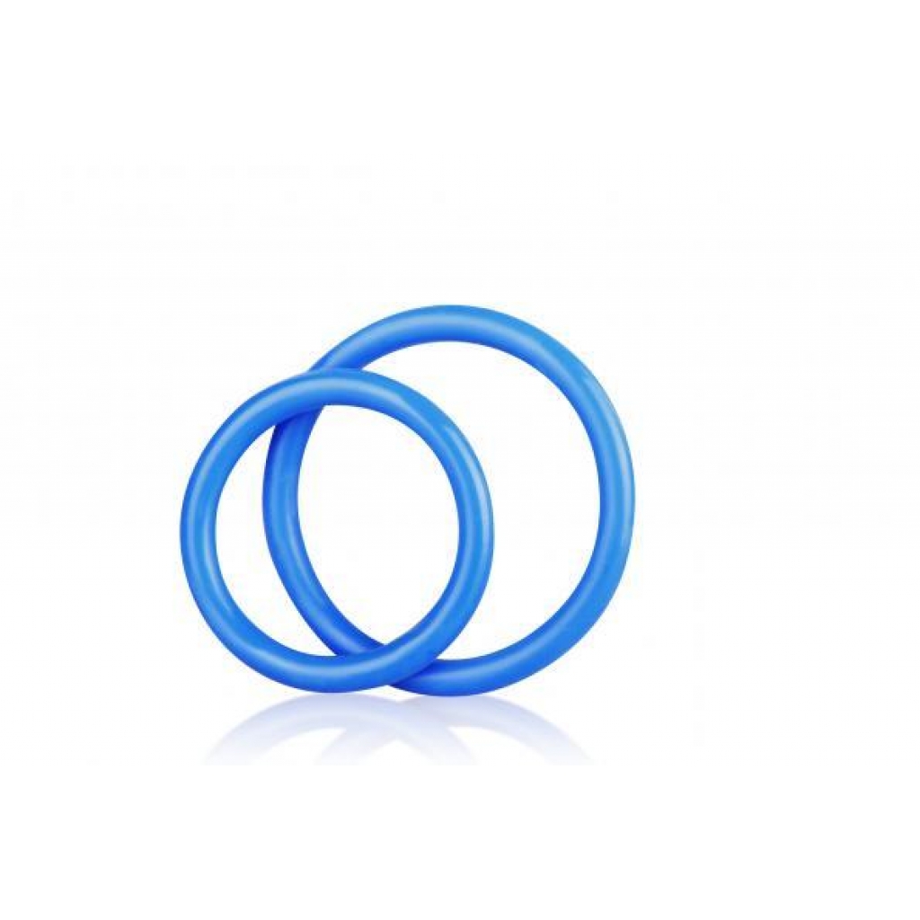 C & B Gear Silicone Cock Ring Set - Blue