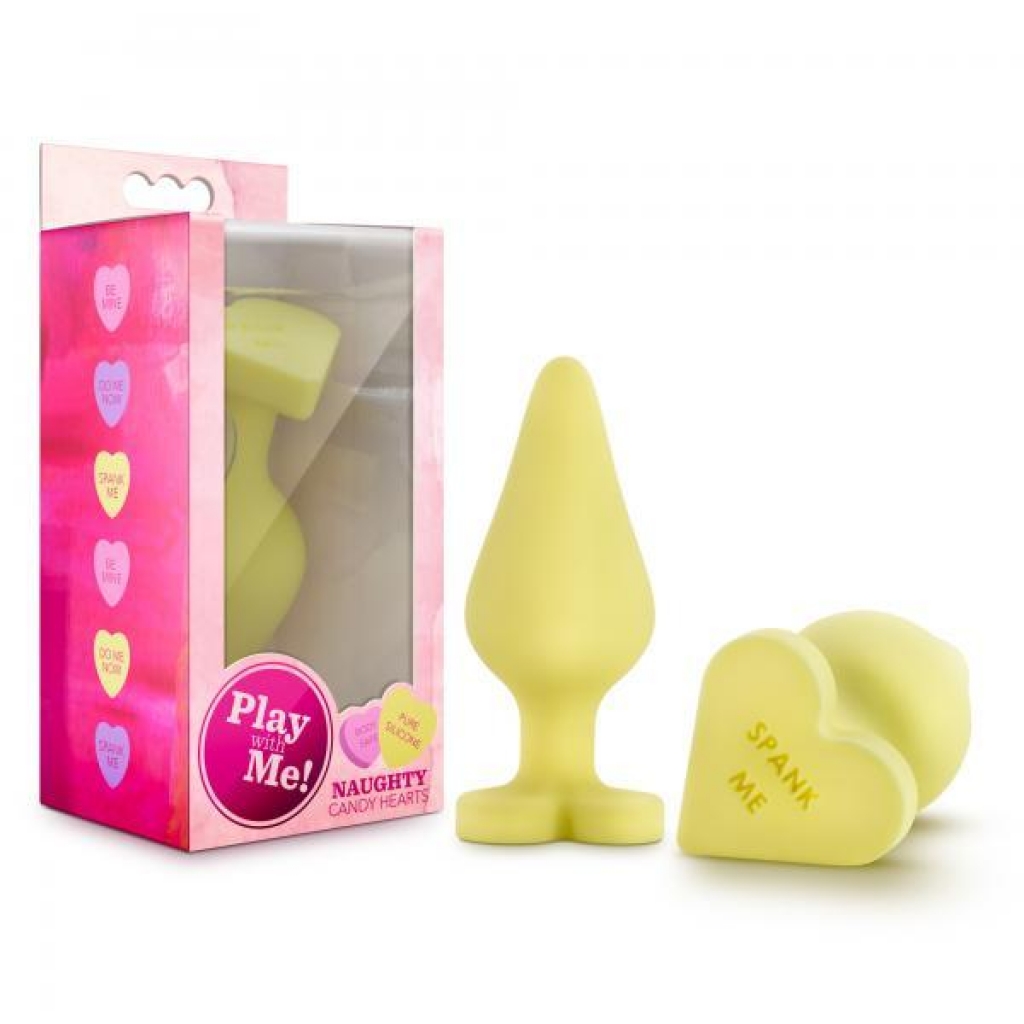 Naughty Candy Heart Yellow Butt Plug - Blush