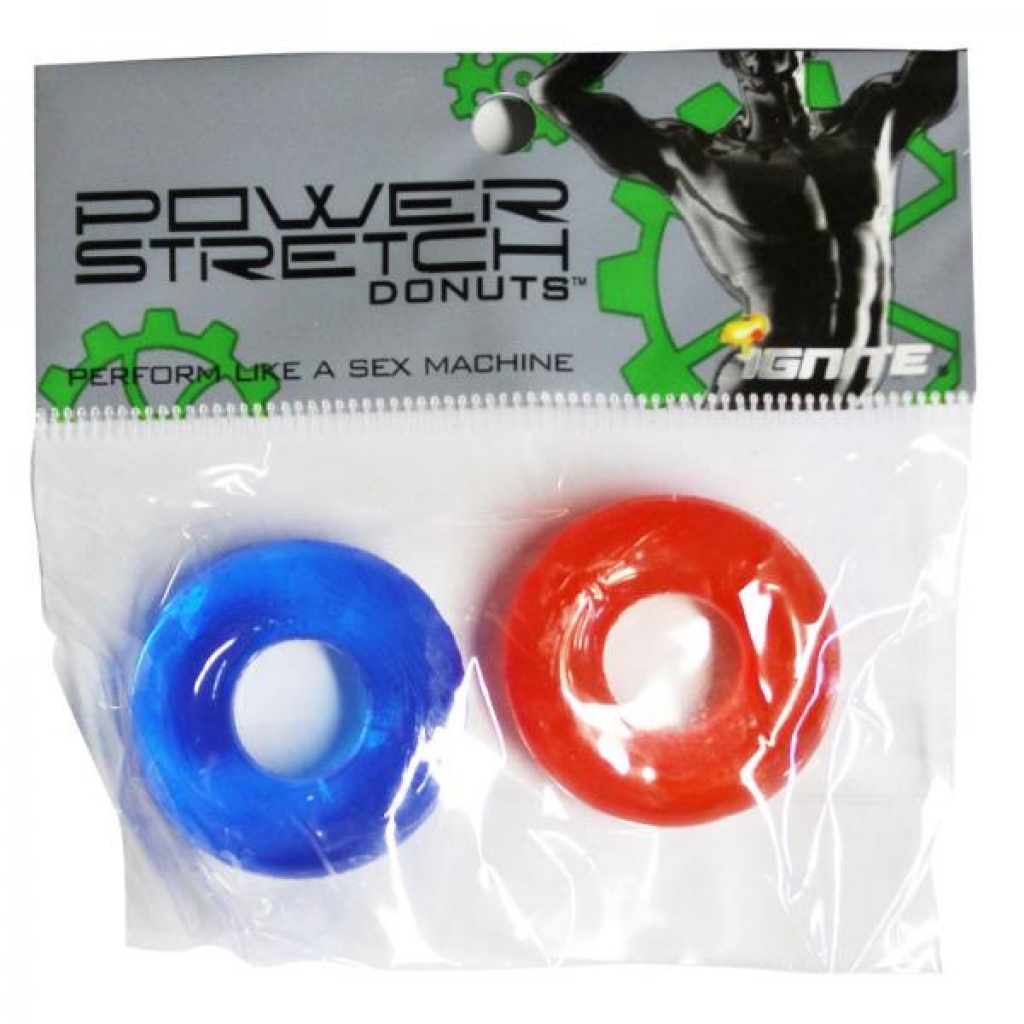 Power Stretch Donuts - 2 Pack Red and Blue Rings