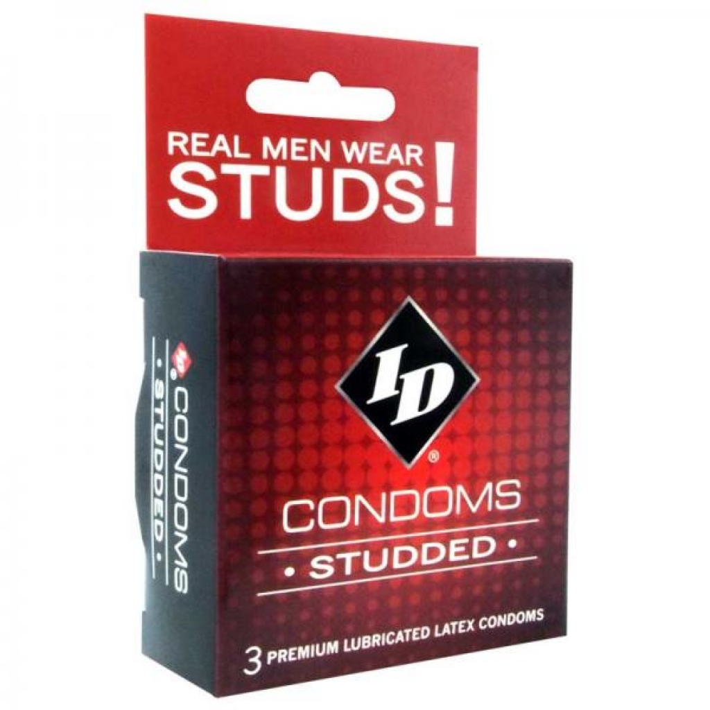 ID Studded Condom 3 Pack Latex Condoms - Id Lubricants