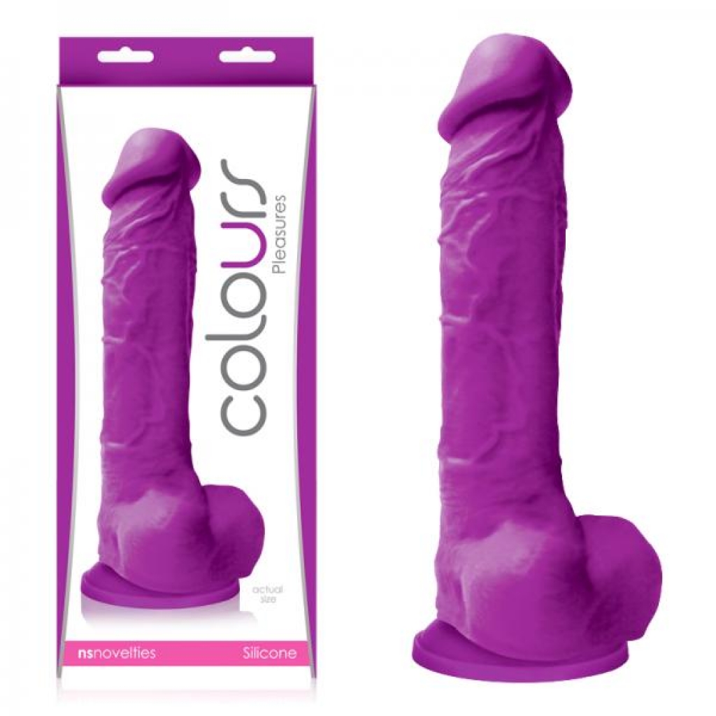 Colours Pleasures 8 Inches Silicone Dildo - Purple