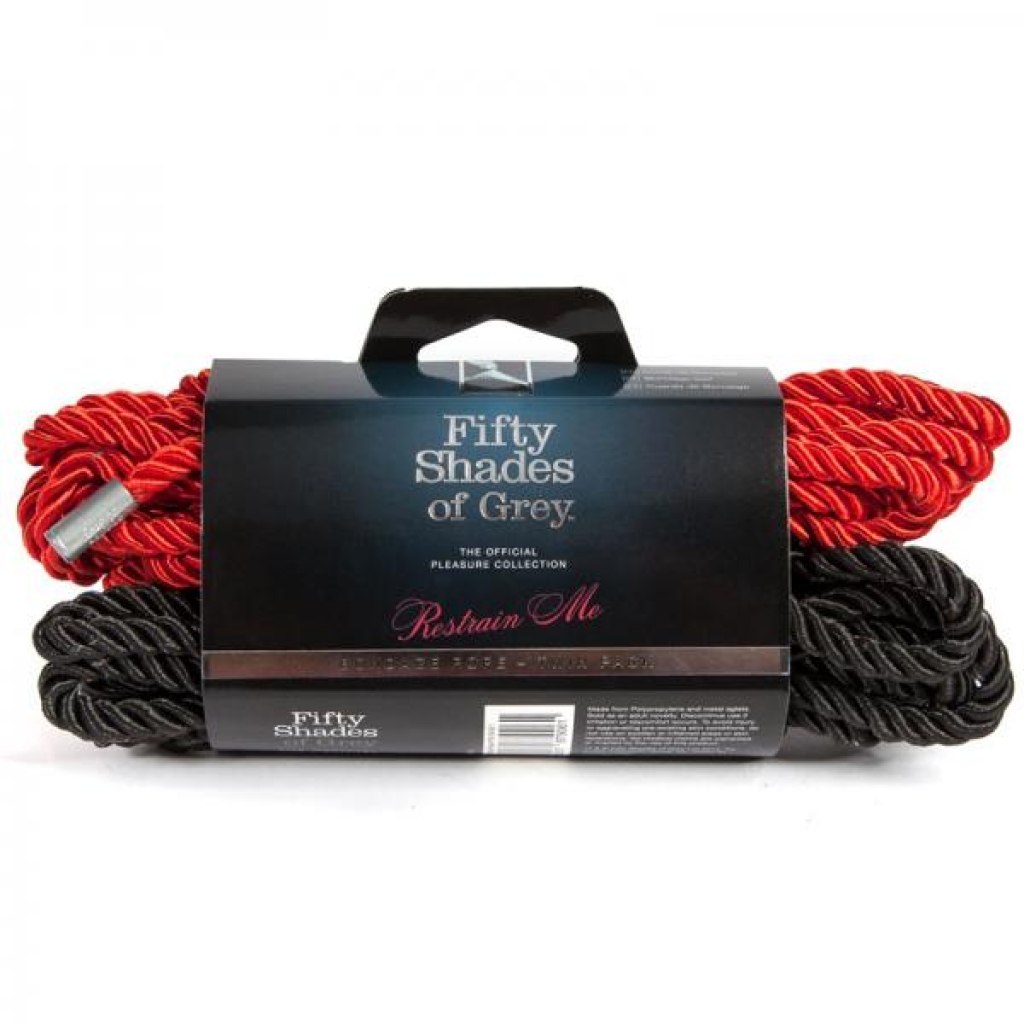 Fifty Shades Of Grey Restrain Me Bondage Rope Twin Pack (1 Red/ 1 Black) - Lovehoney